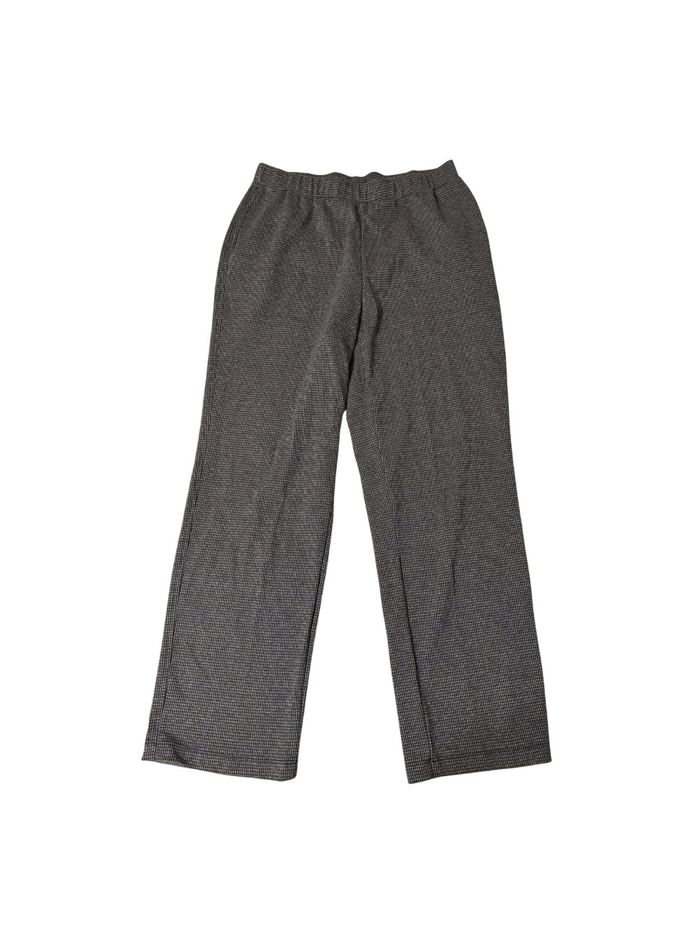 Allison Daley Size 12 Houndstooth Pull-On Pants Gray Black Straight Leg Stretch
